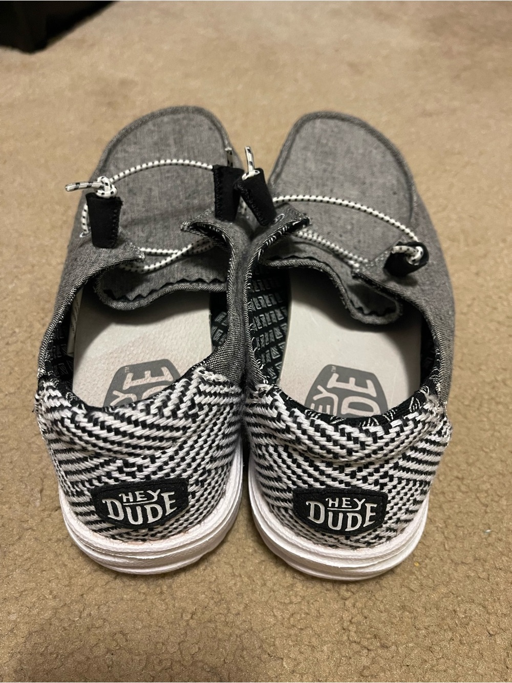 Hey Dude Women’s Grey Slip-On Casual Sneakers with Contrast Laces - Picture 3 of 5